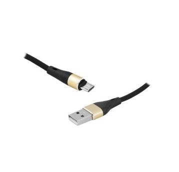 Kabel USB-microUSB 2m czarny LX8571B 2M plecion