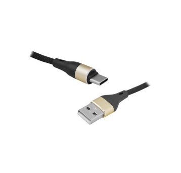 Kabel USB/USB-C 1m czarny LX8572B 1M sznurkowy