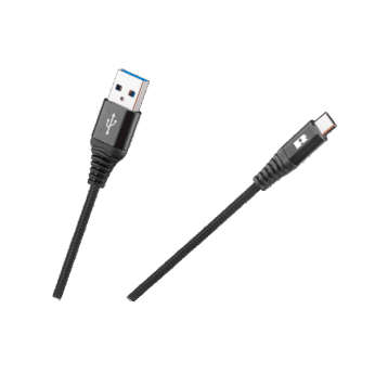 Kabel USB/USB-C 2m REBEL czarny RB-6001-200-B