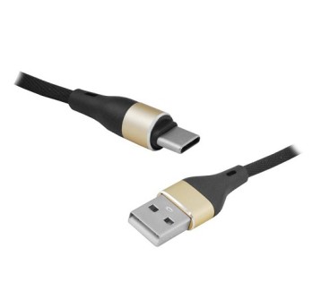 Kabel USB/USB-C 2m złoty LX8575B 2M sznurkowy