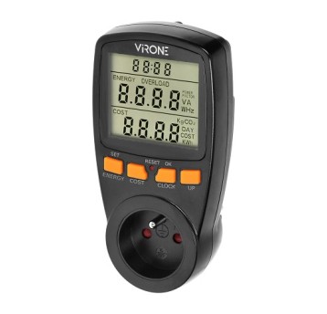 Kalkulator energii EM-1/B czarny, watomierz VIRONE