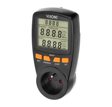 Kalkulator energii EM-4/B czarny, watomierz VIRONE