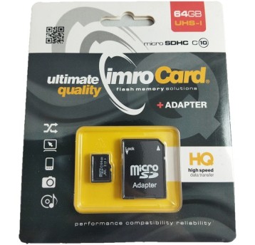 Karta 16GB microSD UHS-I class10 + adapter IMRO