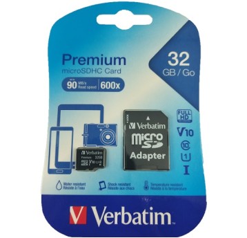 Karta 32GB microSD HC class10 + adapter VERBATIM