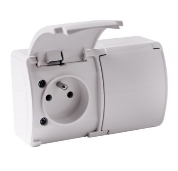 KOALA biały Gniazdo podwójne IP44 VP 162-01