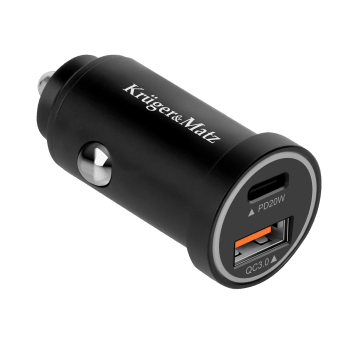 Ładowarka samoch. gn. USBx2 3A USB-A + USB typu C