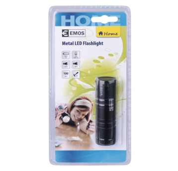 Latarka EMOS LED COB 3W 3xAAA czarna P3894