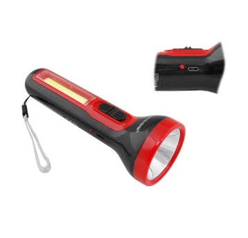 Latarka TS1855 3W+COB 3W z akum. 1200mA, czarna