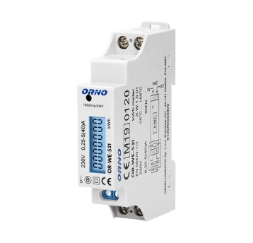 Licznik 1F na szynę 5/40A 1mod WE-521 MID ORNO