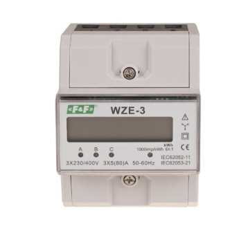 Licznik 3F na szynę 5/80A 4,5mod WZE-3 MID F&F