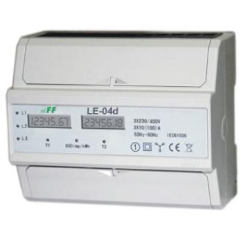 Licznik 3F na szynę LE-04D LCD dwutaryfowy F&F