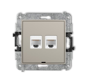 MINI taupe 60MGKBO-2 Gniazdo 2xRJ45 kat.5e KARLIK