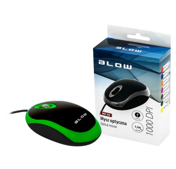 Mysz optyczna MP-20 zielona USB BLOW 070832