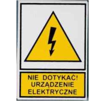 Naklejka NO 52x74 NieDotykać!UrządzenieElektr.