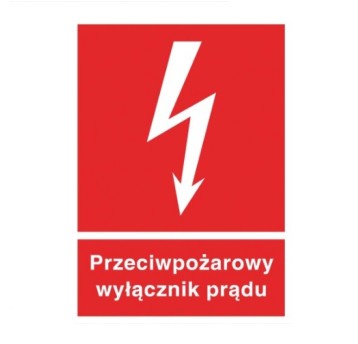 Naklejka NOZ 150x210 Przeciwpoż.WyłącznikPrądu
