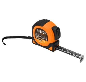 NEO Miara stalowa zwijana BLACK 10m x 25mm 67-245