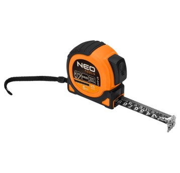 NEO Miara stalowa zwijana BLACK 5m x 25mm 67-243