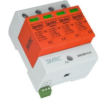 Ogranicznik przepięć 4P B+C 30-60kA Simtec SIMET
