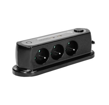 ORNO AE-13910/B Listwa 3x2P+Z+2xUSB 2.4A, dł 1.4m