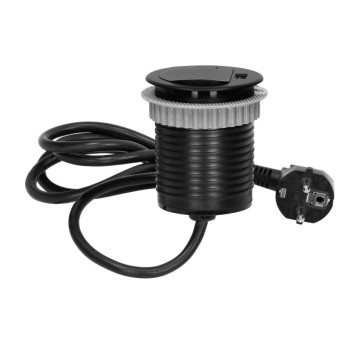 ORNO czarny Gniazdo w blat 1x230V+ USB AE-1373/B