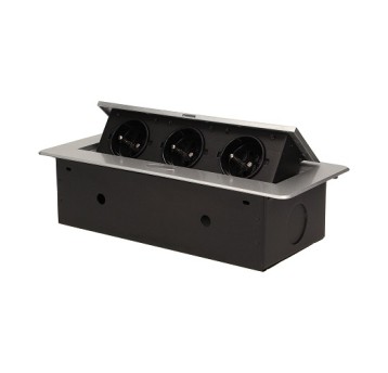 ORNO srebrny Gniazda wpuszczane 3x230V AE-1336/G