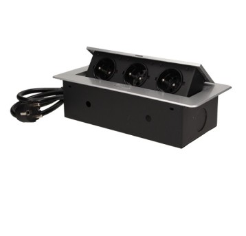 ORNO srebrny Gniazdo wpuszczane 3x230V AE-1337/G