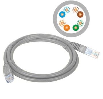 Patchcord UTP kat.5e 3m szary ALANTEC 551947