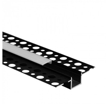Profil GP02 p/t czarny+klosz mrożony (2m) EC20644
