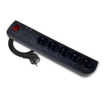 Przedł. 5gn+uz+wył 3m+ 2xUSB PSU-503W-2 ELGOTECH