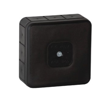 Puszka czarna n/t 85x85x37 12-wl. IP55 VP 031-05