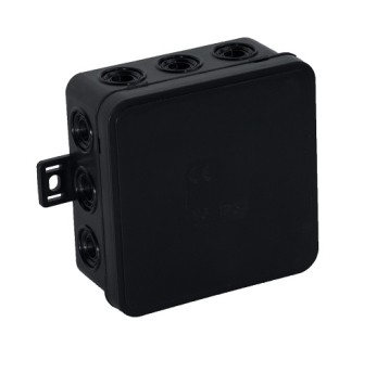 Puszka V6 czarna ViPlast 85x85x41 IP54 036-05