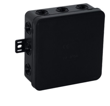 Puszka V7 czarna ViPlast 100x100x41 IP54 037-05