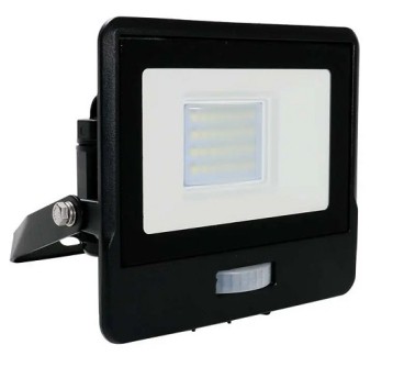 Reflektor LED 20W +czuj. NW czarny +mufa V-TAC