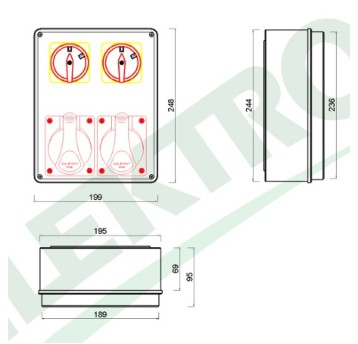 Rozdz.R-240 2x32/5, 2x0/1(32A-Z) F-ELEKTRO
