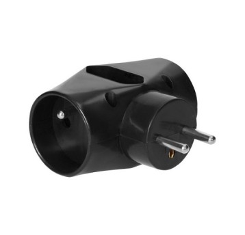 Rozgałęźnik 2gn zu,1gn pł czarny AE-13221/B ORNO