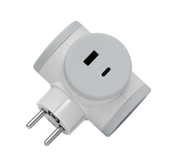 Rozgałęźnik 2gn zu R-20CU +USB-A+C ELGOTECH 008766