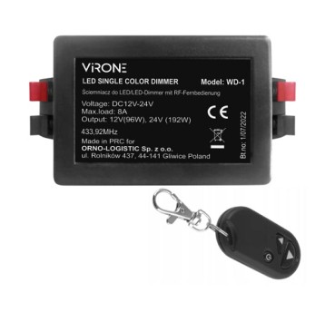 Ściemniacz LED 12V 8A 96W z pilotem RF WD-1 ORNO