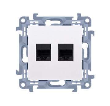 SIMON10 biały C62.01/11 Gn. 2xRJ45 kat.6 KONTAKT