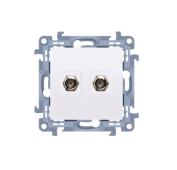 SIMON10 biały CASF2.01/11 Gniazdo typu F podw.