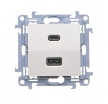 SIMON10 biały CEC2CAQ.01/11 Ład. USB A + USB C