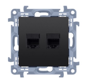 SIMON10 czarny C52.01/49 Gn. 2xRJ45 kat.5e KONTAKT