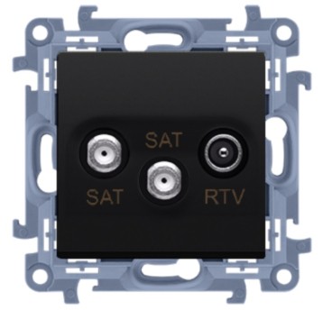 SIMON10 czarny CASK2.01/49 Gn. 2xSAT-RTV KONTAKT