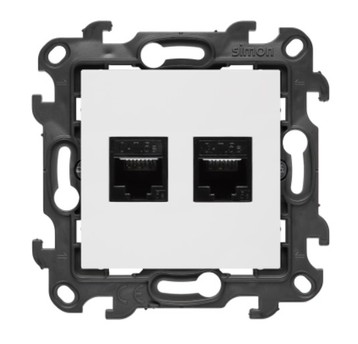 SIMON24 biały N52.01/11 Gn. 2xRJ45 kat.5e