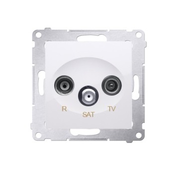 SIMON54 biały DASP.01/11 Gn. RTV-SAT przelot.