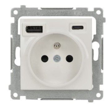 SIMON54 biały DGZ1ZUSB2CA.01/11 Gn.poj+USB A+C