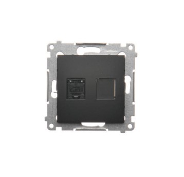SIMON54 czarny D61.01/49 Gn. 1x RJ45 kat.6