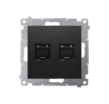 SIMON54 czarny D62.01/49 Gn. 2x RJ45 kat.6