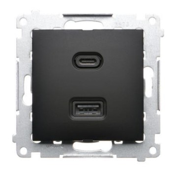 SIMON54 czarny DEC2CAQ.01/49 Ładowarka USB C+A