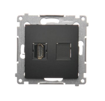 SIMON54 czarny DGHDMI.01/49 Gn. HDMI x 1