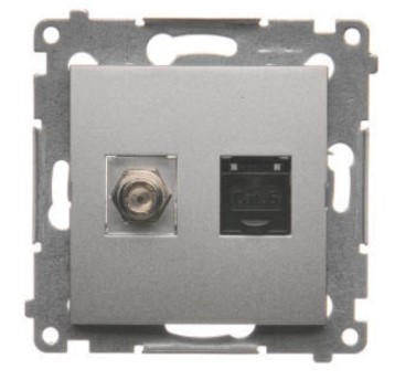SIMON54 srebrny mat. DASFRJ45.01/43 Gn."F"+ RJ45